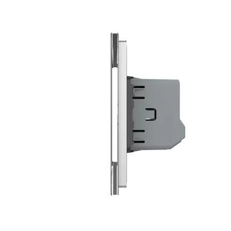 Трёхклавишный сенсорный выключатель (1-2) серый